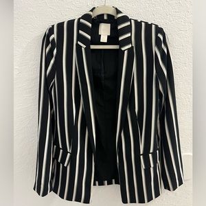 Stripped Black Blazer -0